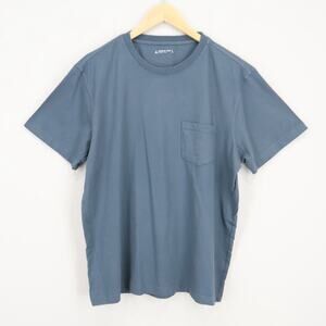 American Giant Men's Short Sleeve Pocket Tee Stormy Weather Blue Size L NWOT